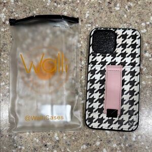 Walli Houndstooth iPhone 13 Pro Max Case with Pink Strap